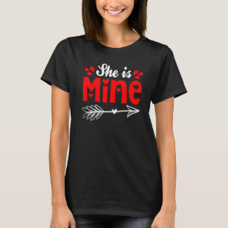 Camiseta Ela É Minha Dia de os namorados De Casal Correspon