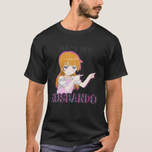 Camiseta Ela é minha Waifu. Ele é meu Casal de Manga Husban