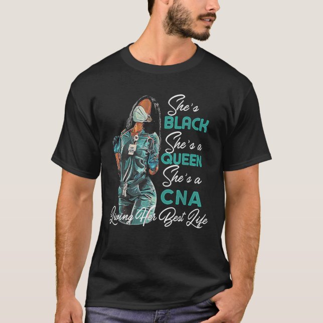 Camiseta Ela é negra Ela é uma rainha Ela é CNA (Frente)