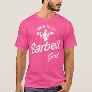 Camiseta Ela É Uma Garota Barbell Vestindo Fones de ouvido