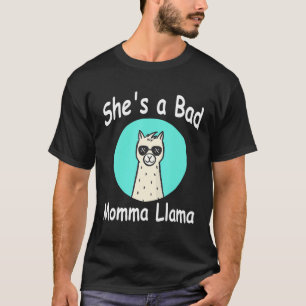 Camiseta Ela é uma má família de mamãe Llama Aniversário co