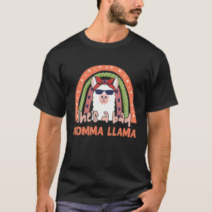 Camiseta Ela É Uma Má Mãe Llama Cute Rainbow Heart Mo