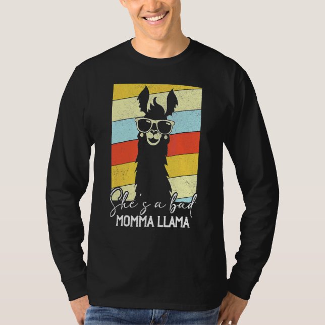 Camiseta Ela é uma mãe má, Llama, mãe (Frente)