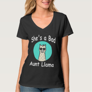 Camiseta Ela é uma tia Má da família Llama Aniversário com