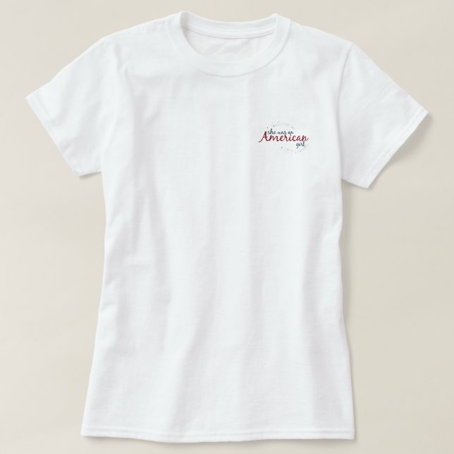 Camiseta Ela era uma jogada de bolso de mulher americana (Frente do Design)