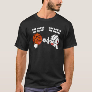 Camiseta Ela Me Ama Mais Jogador De Voleibol De Basquete