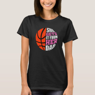 Camiseta Ela Pega Do Pai Basquete Garotas Feminino
