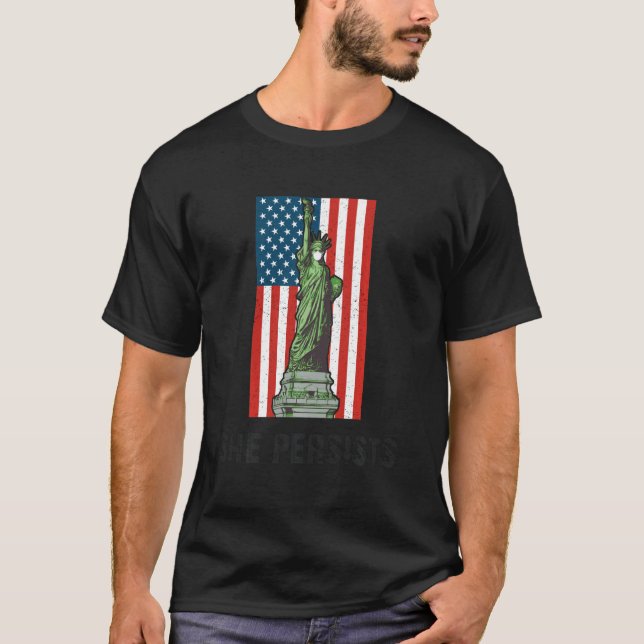 Camiseta Ela Persiste A Estátua Da Liberdade Com A Liberdad (Frente)