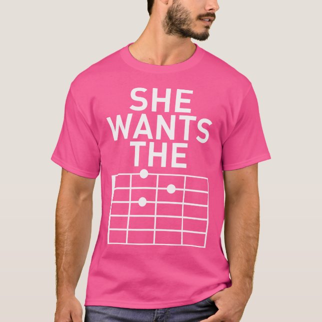 Camiseta Ela Quer O D Chord Para Camiar A Música Engraçada  (Frente)