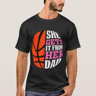 Camiseta Ela Recebe Do Pai De Mulheres De Basquete