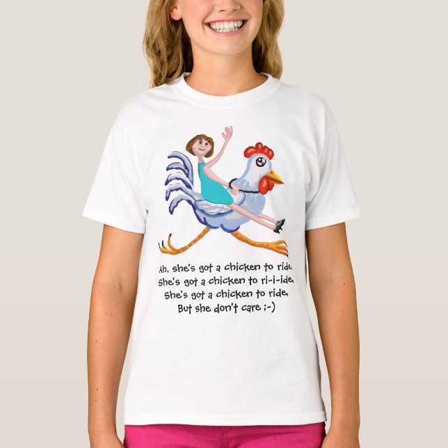Camiseta Ela tem uma galinha para montar (Frente)