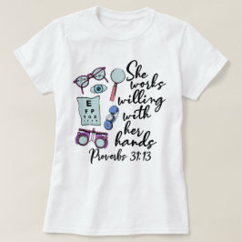 Camiseta Ela Trabalha Selvagem Com Sua Optometria De Bíblia