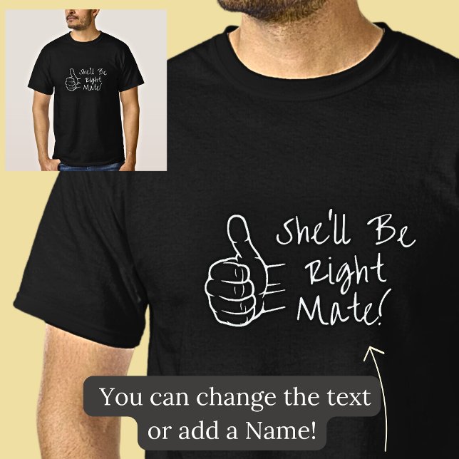 Camiseta Ela vai ser a companheira certa de preto (Criador carregado)