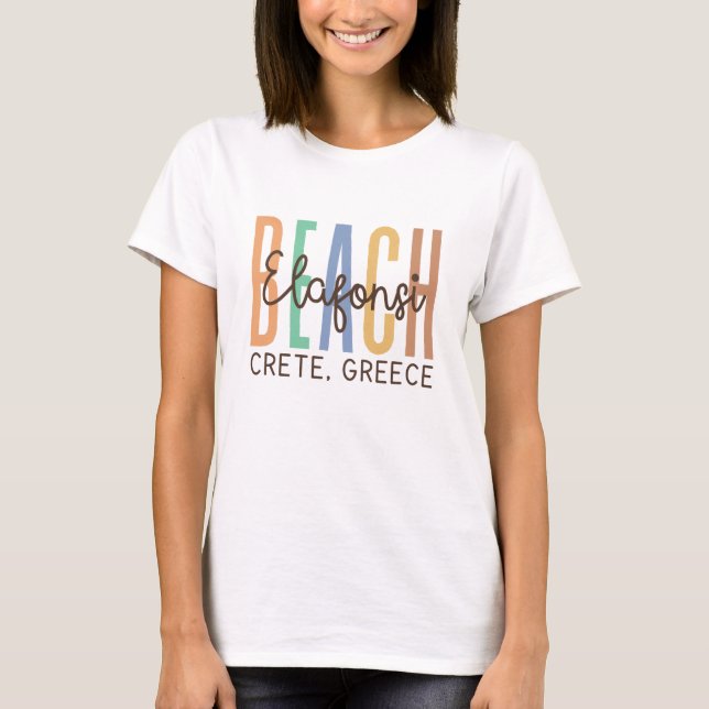 Camiseta Elafonsi Beach Crete Grécia (Areia) (Frente)
