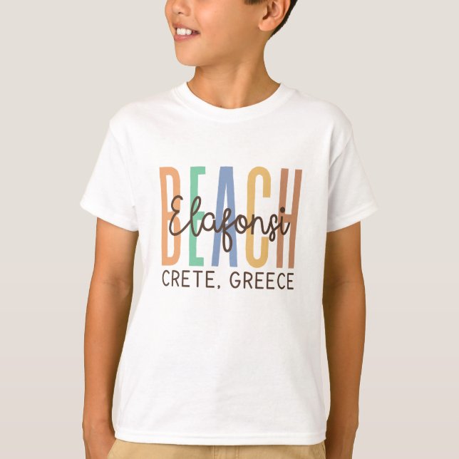Camiseta Elafonsi Beach Crete Grécia (Areia) (Frente)
