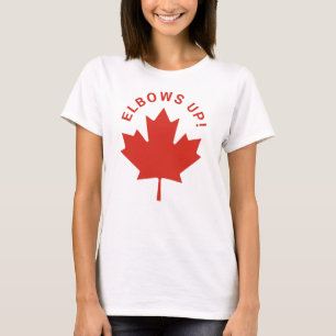Camiseta ELBOWS UP Canadian Red Maple Leaf Canada