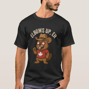 Camiseta Elbows Up Eh Beaver Cowboy Hat Canadá Div