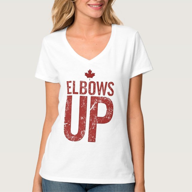 Camiseta Elbows Up - Seja forte para o Canadá (Frente)