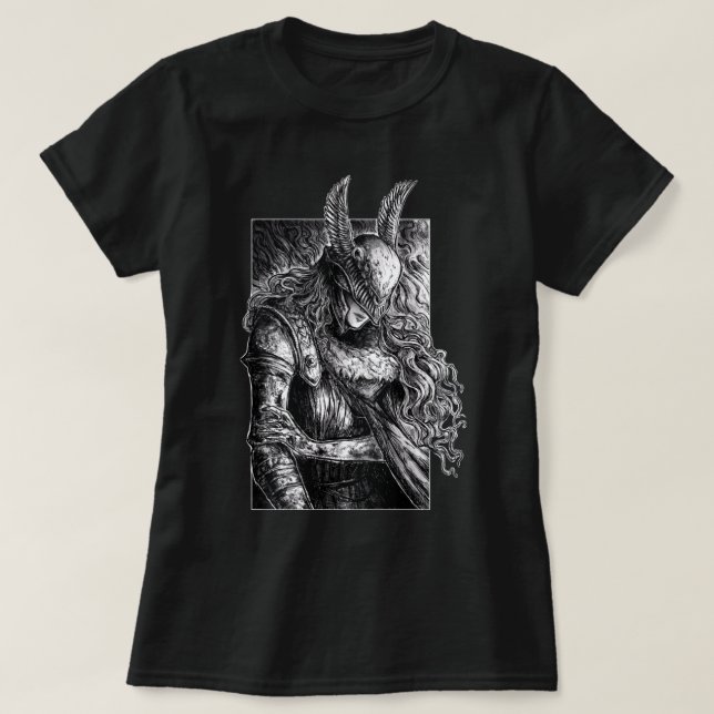 Camiseta Elden Ring Malenia Blade Miquella Sketch Essent (Frente do Design)