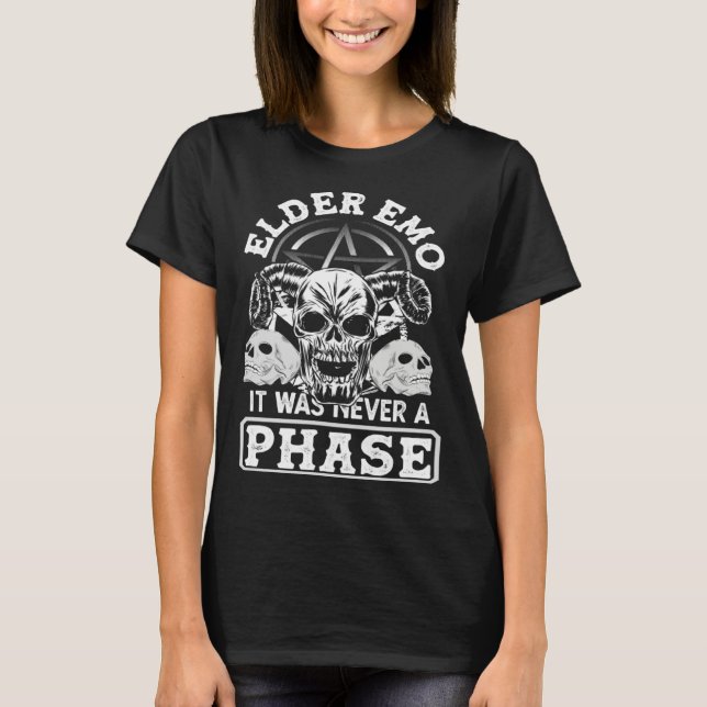 Camiseta Elder Emo It Was Never A Phase Gothic Skeleton  5 (Frente)