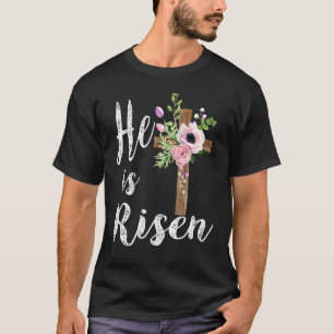 Camiseta Ele Aumentou O Dia Da Páscoa Jesus Páscoa Floral