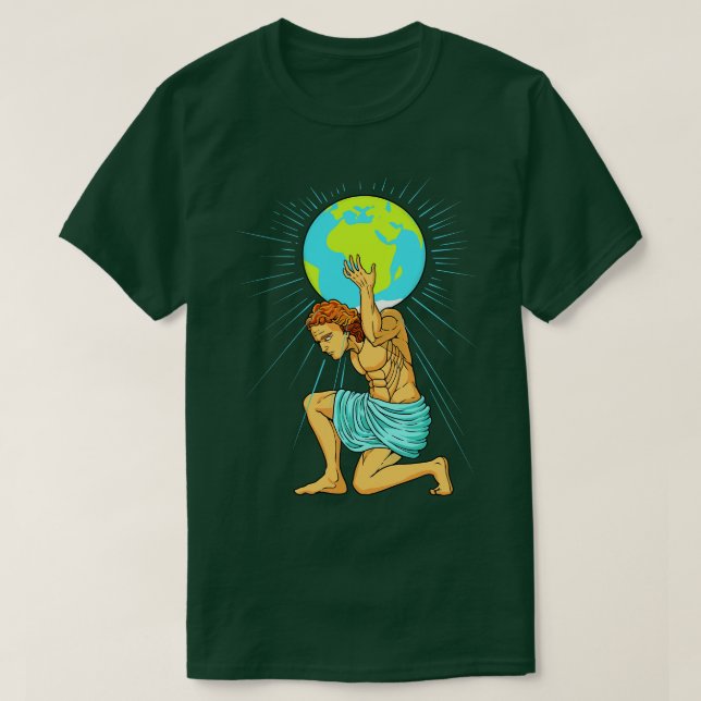 Camiseta Ele carregar o Atlas de Firme (Frente do Design)