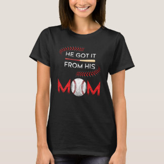 Camiseta Ele Conseguiu Do Jogador De Softball Da Mãe, Vinta
