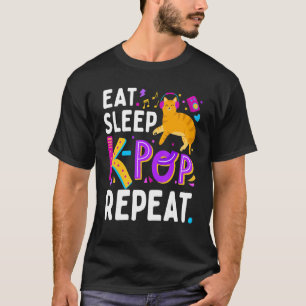 Camiseta Ele Dorme KPop Repete Gato Coreano Gato Coreano