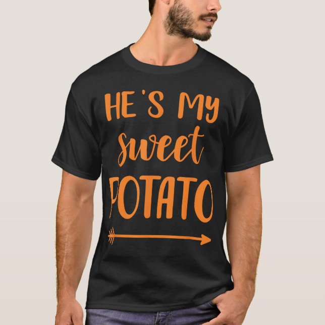 Camiseta Ele é a minha batata doce para combinar com o casa (Frente)