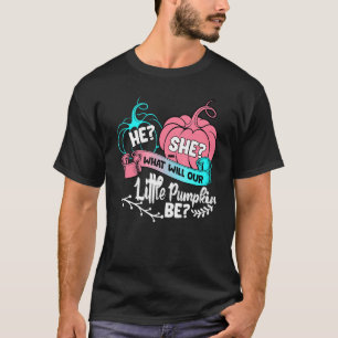 Camiseta Ele É Ela O Que Vai Ser A Nossa Pequena Abóbora