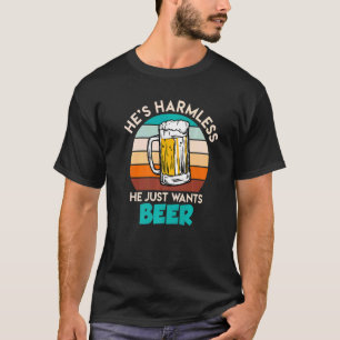 Camiseta Ele é inofensivo, quer cerveja Beer Drinker