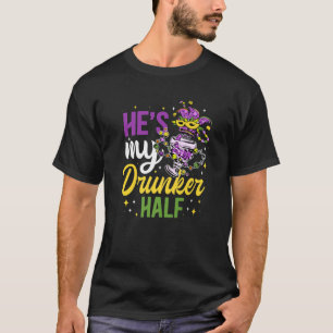 Camiseta Ele é meu Bebendo de meia cerveja alcoólico Mard