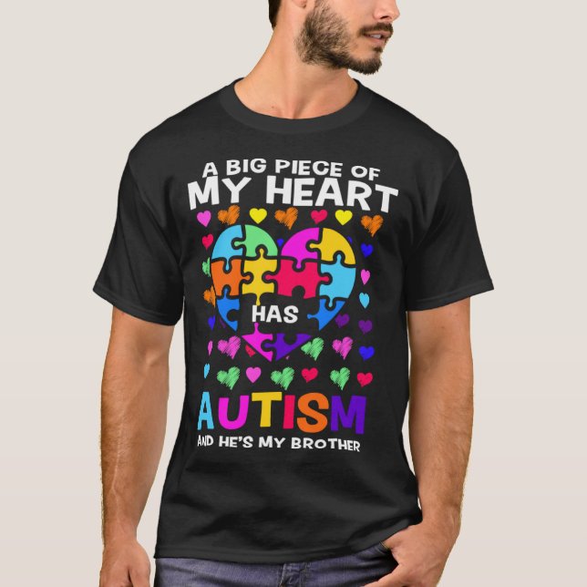 Camiseta Ele É Meu Irmão Autismo Consciência Autismo Autism (Frente)