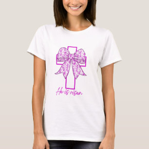 Camiseta Ele é o Arco Retro Croquette Risen Cross Floral