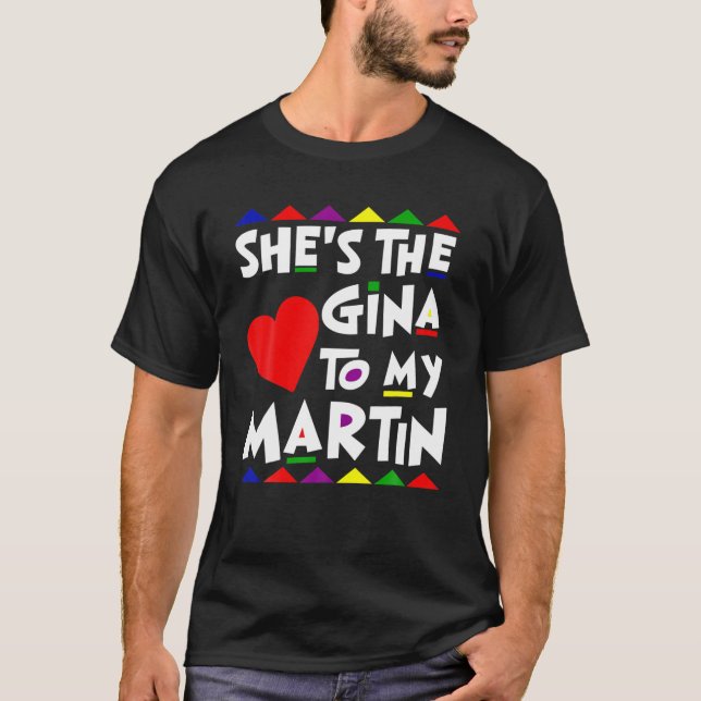 Camiseta Ele É O Casal Personalizado Do Nome Da Gina (Frente)