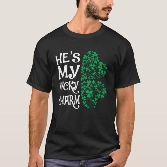Camiseta Ele é o meu Casal de Shamrock amrock feliz (Frente)