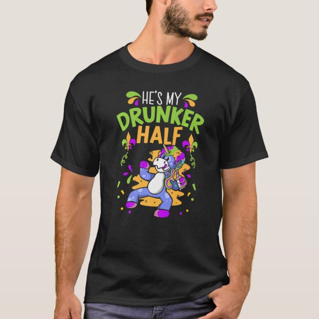 Camiseta Ele É O Meu Meia Mardi Gras New Orleans Louisi. (Frente)