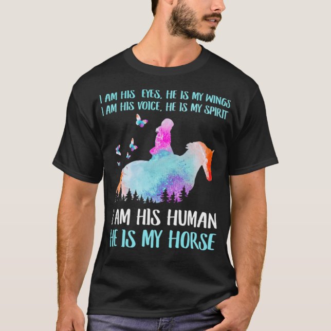 Camiseta Ele É O Meu Presente De Excelente De Cavalo Para A (Frente)