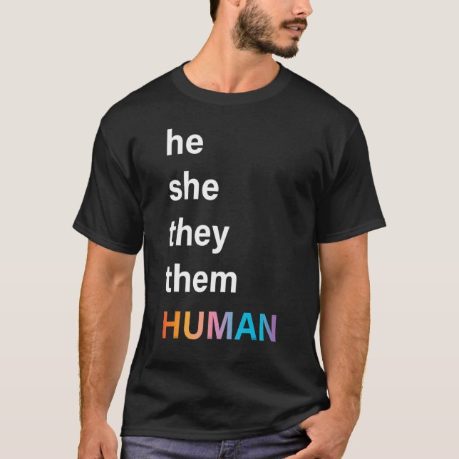 Camiseta Ele É O Orgulho Humano Do Lgbtq (Frente)
