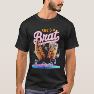 Camiseta Ele é o Wurst Ela é um Brat Casais Correspondendo 