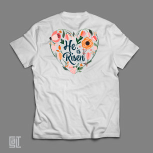 Camiseta Ele é Risen Boho Christian Heart Motif Inspiração