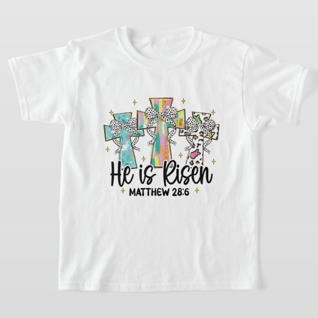 Camiseta Ele é Risen Christian Páscoa Verse (Postura )