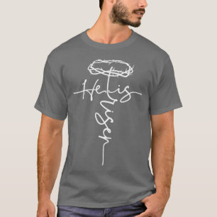 Camiseta Ele é Risen Cross Christian Eu Amo Jesus por