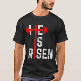 Camiseta Ele É Risen Gym Cruzando Jesus Páscoa Teens Cristã