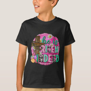 Camiseta Ele É Risen Jesus Felz pascoa Cristã Criança