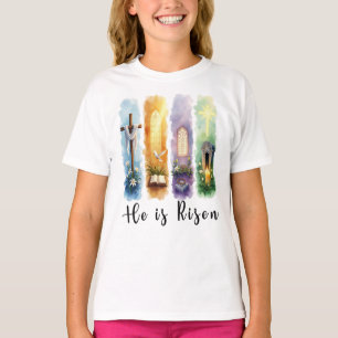 Camiseta Ele é Risen Jesus Felz pascoa Cristão