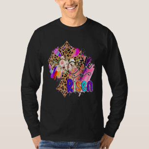 Camiseta Ele É Risen Jesus Felz pascoa Cristão Floral Wr