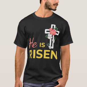 Camiseta Ele É Risen Jesus Felz pascoa Cruzando Christian F