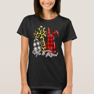 Camiseta Ele É Risen Leopard Rainbow Christian Jesus Feliz