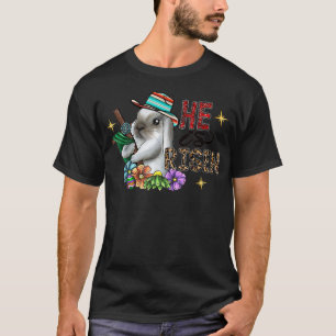 Camiseta Ele É Risen Leopard Rainbow Christian Jesus Feliz
